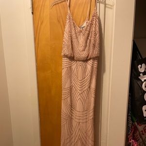 Adrianna Papell beaded blouson gown in pink size 8. Worn once for a wedding.